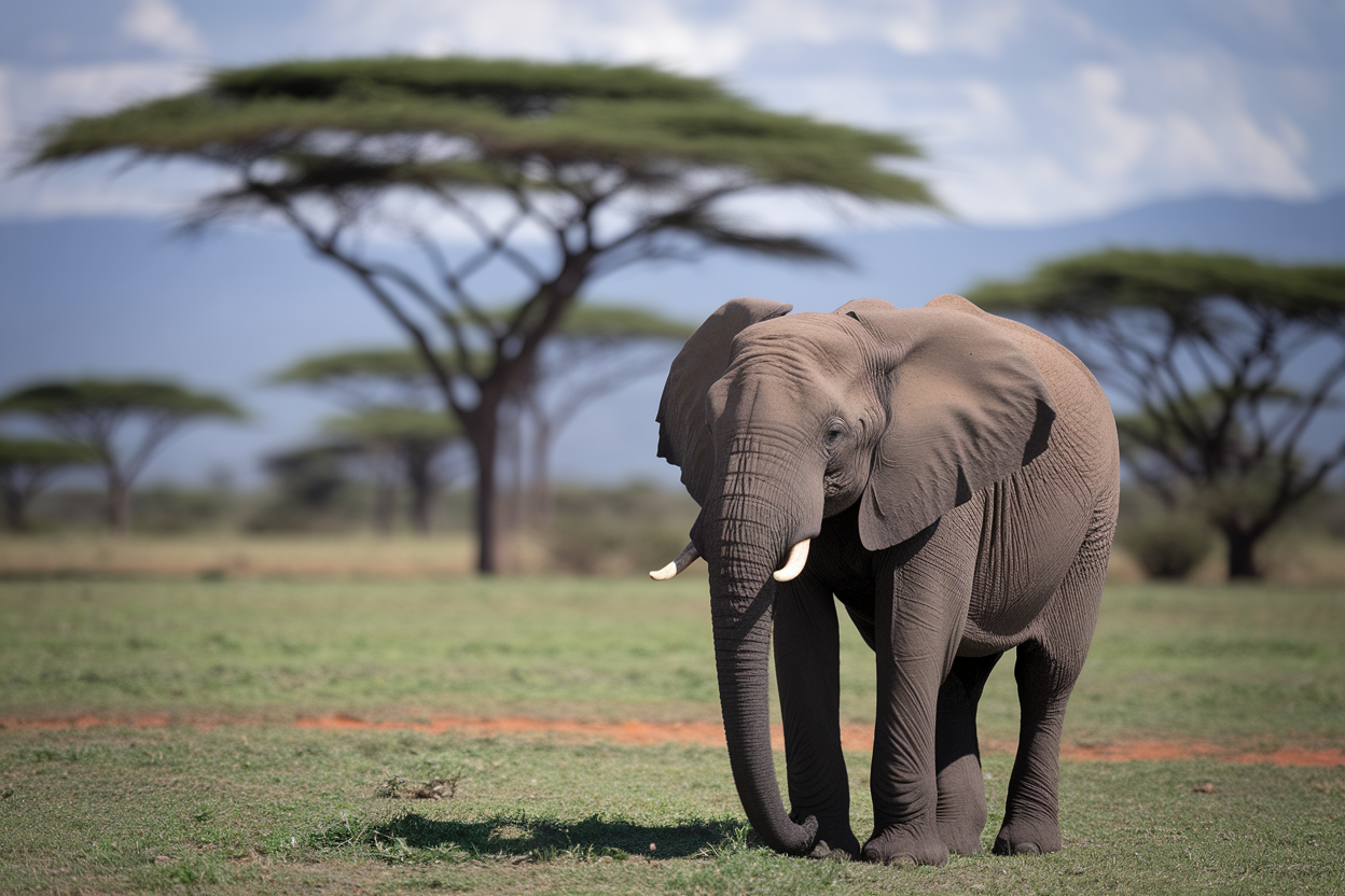 elephant-africain-savane-acacia-ciel