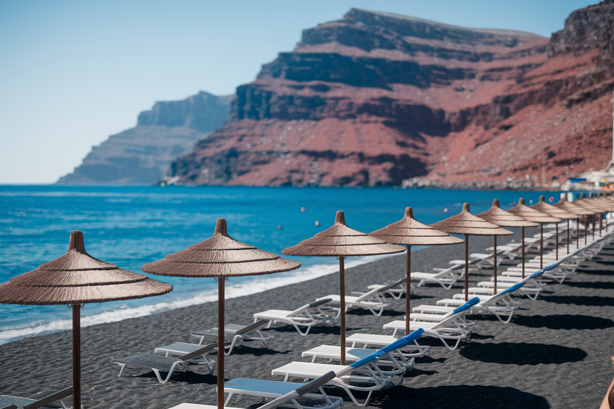 kamari-plage-sable-volcanique