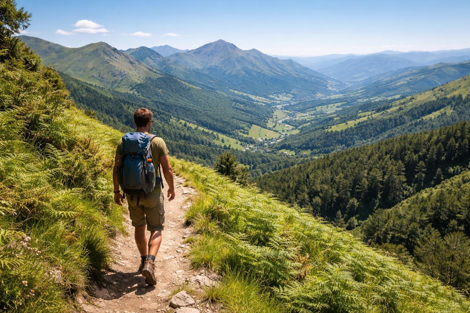 randonneur-sentier-montagnes-pays-basque