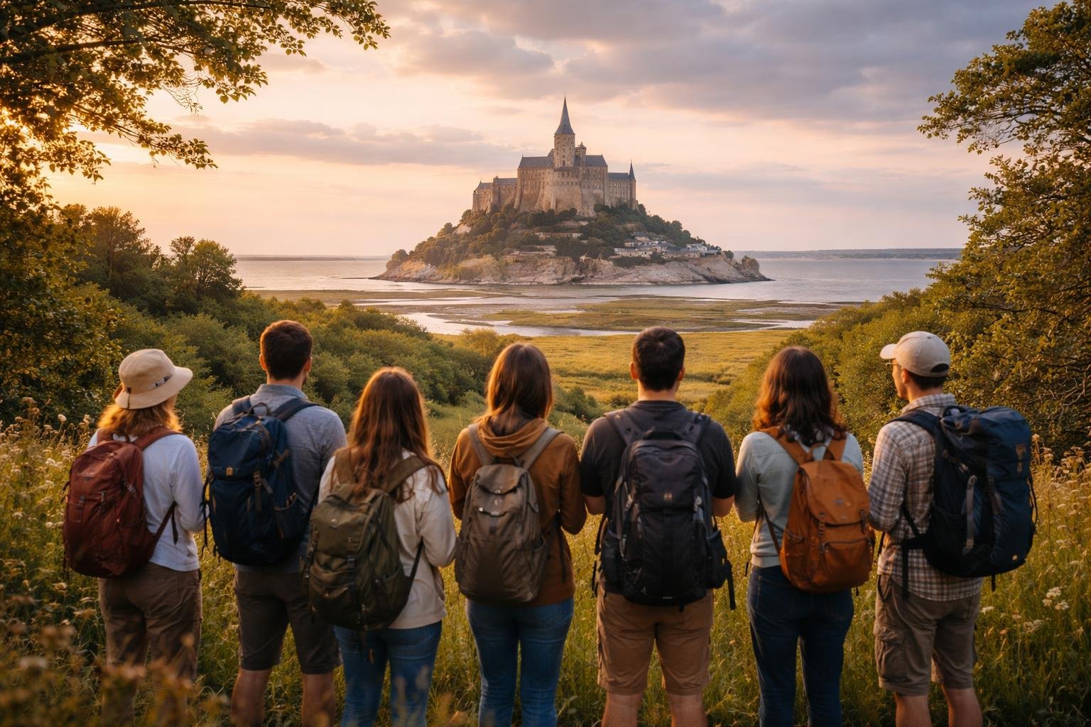 touristes-mont-saint-michel-crepuscule