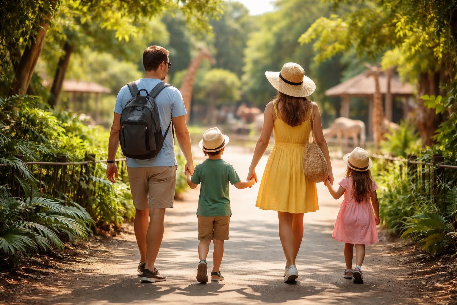 famille-chemin-arbres-zoo